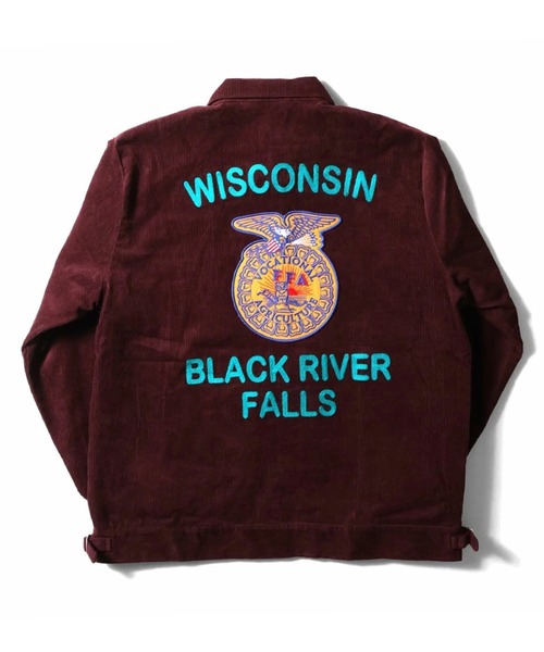 HOUSTON(ヒューストン)の「HOUSTON ヒューストン CORDUROY EMBROIDERY FFA JACKET チェーンステッチ ロゴ FFA 刺繍 コーデュロイ ファーマーズジャケット(ブルゾン・メンズ・バーガンディー/ナチュラル/ネイビー・XXL/XL/L/M)」の10枚目の写真