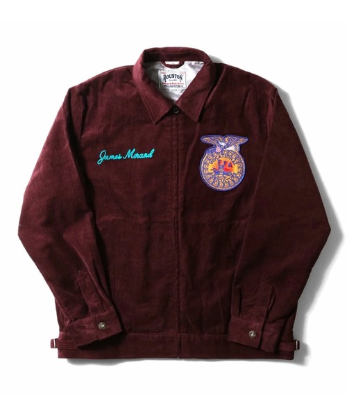 HOUSTON(ヒューストン)の「HOUSTON ヒューストン CORDUROY EMBROIDERY FFA JACKET チェーンステッチ ロゴ FFA 刺繍 コーデュロイ ファーマーズジャケット(ブルゾン・メンズ・バーガンディー/ナチュラル/ネイビー・XXL/XL/L/M)」の9枚目の写真