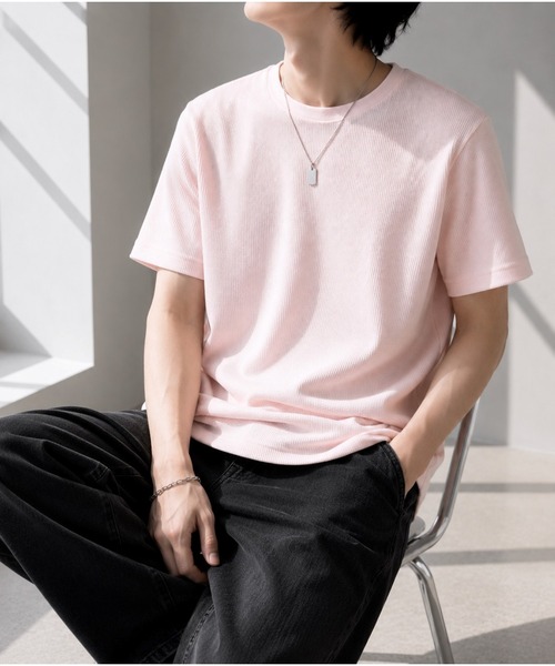 Bling Leads(ブリングリーズ)の「【Bls】 【ZM】【Bling Leads】サーマルワッフル C/N TEE(Tシャツ/カットソー・メンズ・カーキ/ブラック/サックスブルー/ネイビー/グレー/ライトピンク・LARGE/X-LARGE)」の6枚目の写真