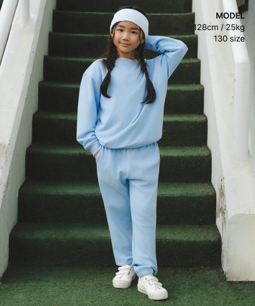 MUSINSA STANDARD KIDS（ムシンサスタンダードキッズ）の「オーバーサイズスウェットシャツ[スカイブルー]（スウェット・レディース・その他・160/150/140/120/130）」の2枚目の写真