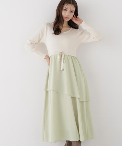 PROPORTION BODY DRESSING(プロポーションボディドレッシング)の「ティアードスカートドッキングワンピース / 1216240908(ワンピース・レディース・ブラック/ホワイト系その他・MEDIUM/P/S)」の1枚目の写真