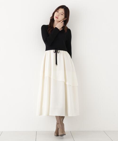 PROPORTION BODY DRESSING(プロポーションボディドレッシング)の「ティアードスカートドッキングワンピース / 1216240908(ワンピース・レディース・ブラック/ホワイト系その他・MEDIUM/P/S)」の7枚目の写真