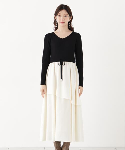 PROPORTION BODY DRESSING(プロポーションボディドレッシング)の「ティアードスカートドッキングワンピース / 1216240908(ワンピース・レディース・ブラック/ホワイト系その他・MEDIUM/P/S)」の8枚目の写真