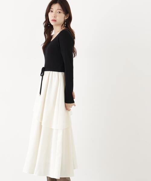 PROPORTION BODY DRESSING(プロポーションボディドレッシング)の「ティアードスカートドッキングワンピース / 1216240908(ワンピース・レディース・ブラック/ホワイト系その他・MEDIUM/P/S)」の15枚目の写真