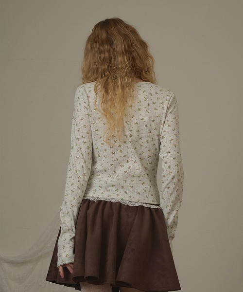 hazyl(ヘイジル)の「gather henry long sleeve T-shirt/ギャザーヘンリーロンT(Tシャツ/カットソー・レディース・ネイビー/オフホワイト/ナチュラル・フリー)」の13枚目の写真