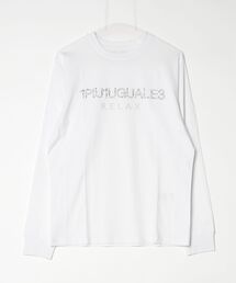 【1PIU1UGUALE3 RELAX】HOTFIX STUDS LOGO L/S T-SHIRT