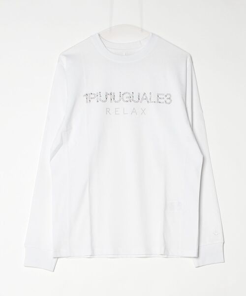 TETE HOMME(テットオム)の「【1PIU1UGUALE3 RELAX】HOTFIX STUDS LOGO L/S T-SHIRT(Tシャツ/カットソー・メンズ・ブラック/ホワイト・LARGE/X-LARGE/MEDIUM)」の2枚目の写真