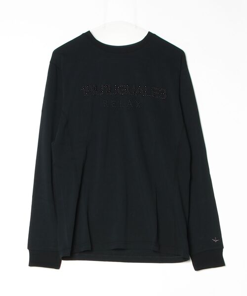 TETE HOMME(テットオム)の「【1PIU1UGUALE3 RELAX】HOTFIX STUDS LOGO L/S T-SHIRT(Tシャツ/カットソー・メンズ・ブラック/ホワイト・LARGE/X-LARGE/MEDIUM)」の1枚目の写真