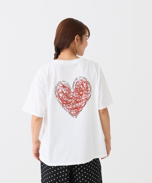 HEART MARKET(ハートマーケット)の「ぐるぐるハートT(ハートの日スペシャルデザイン)(Tシャツ/カットソー・レディース・ナチュラル/ホワイト/ブラック/チャコール・FREE)」の12枚目の写真