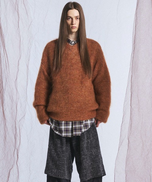 MAISON SPECIAL（メゾンスペシャル）の「《UNISEX》キッドモヘヤプライムオーバーVネックセーター/Kid Mohair Prime-Over V-neck Sweater【MAISON SPECIAL/メゾンスペシャル】（ニット/セーター・メンズ・ホワイト/キャメル/ラベンダー・2/1/0）」の13枚目の写真
