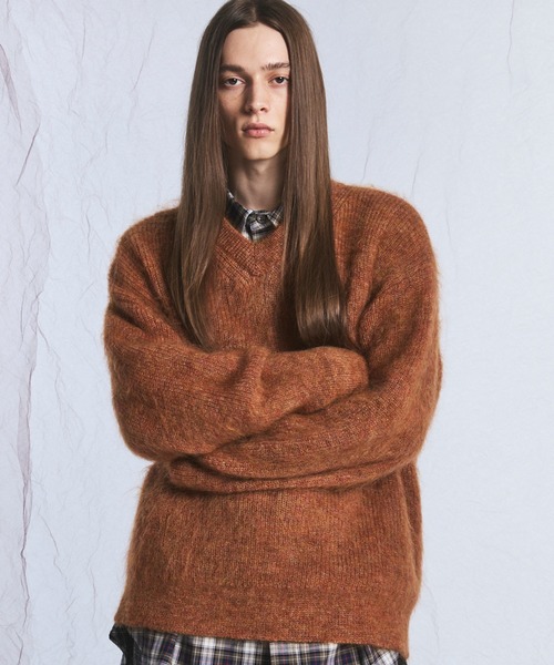 MAISON SPECIAL（メゾンスペシャル）の「《UNISEX》キッドモヘヤプライムオーバーVネックセーター/Kid Mohair Prime-Over V-neck Sweater【MAISON SPECIAL/メゾンスペシャル】（ニット/セーター・メンズ・ホワイト/キャメル/ラベンダー・2/1/0）」の16枚目の写真
