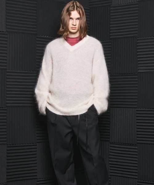 MAISON SPECIAL（メゾンスペシャル）の「《UNISEX》キッドモヘヤプライムオーバーVネックセーター/Kid Mohair Prime-Over V-neck Sweater【MAISON SPECIAL/メゾンスペシャル】（ニット/セーター・メンズ・ホワイト/キャメル/ラベンダー・2/1/0）」の18枚目の写真