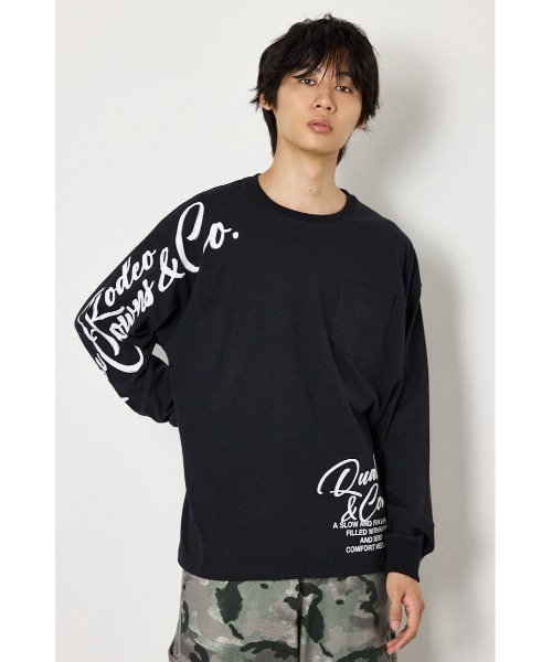 RODEO CROWNS WIDE BOWL(ロデオクラウンズワイドボウル)の「ショルダーロゴ長袖Tシャツ(Tシャツ/カットソー・メンズ・ダークグリーン/ホワイト/ブラック・MEDIUM/LARGE)」の12枚目の写真