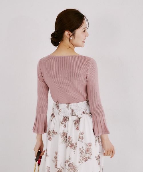 tocco closet（トッコ　クローゼット）の「ハートネックフレアスリーブリブニットプルオーバー（ニット/セーター・レディース・ブラック/ピンク/アイボリー・M）」の19枚目の写真