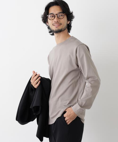 NANO universe(ナノユニバース)の「アンチスメルクルーネックTシャツ 長袖(Tシャツ/カットソー・メンズ・グレー/ライトベージュ/ブラック/ホワイト・L/XL/S/M)」の3枚目の写真
