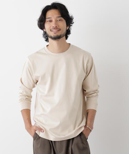 NANO universe(ナノユニバース)の「アンチスメルクルーネックTシャツ 長袖(Tシャツ/カットソー・メンズ・グレー/ライトベージュ/ブラック/ホワイト・L/XL/S/M)」の4枚目の写真