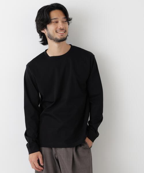 NANO universe(ナノユニバース)の「アンチスメルクルーネックTシャツ 長袖(Tシャツ/カットソー・メンズ・グレー/ライトベージュ/ブラック/ホワイト・L/XL/S/M)」の2枚目の写真