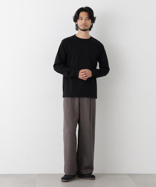 NANO universe(ナノユニバース)の「アンチスメルクルーネックTシャツ 長袖(Tシャツ/カットソー・メンズ・グレー/ライトベージュ/ブラック/ホワイト・L/XL/S/M)」の10枚目の写真