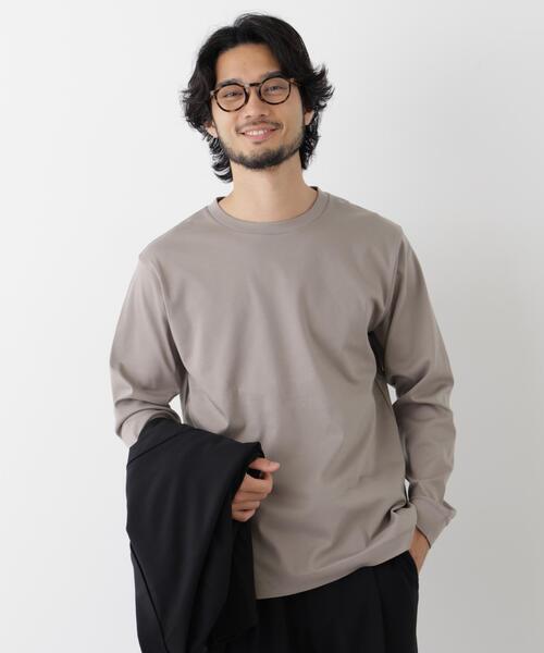 NANO universe(ナノユニバース)の「アンチスメルクルーネックTシャツ 長袖(Tシャツ/カットソー・メンズ・グレー/ライトベージュ/ブラック/ホワイト・L/XL/S/M)」の13枚目の写真
