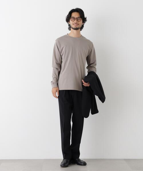 NANO universe(ナノユニバース)の「アンチスメルクルーネックTシャツ 長袖(Tシャツ/カットソー・メンズ・グレー/ライトベージュ/ブラック/ホワイト・L/XL/S/M)」の16枚目の写真