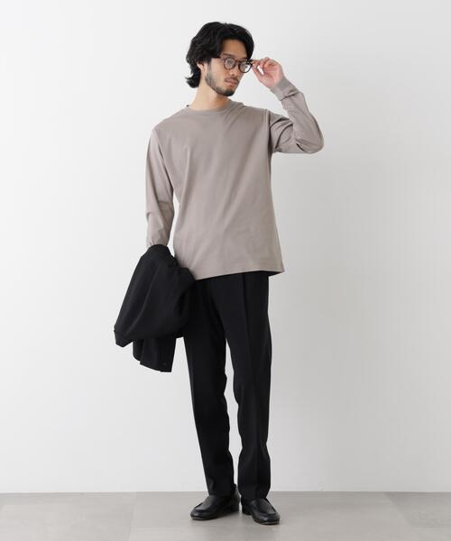 NANO universe(ナノユニバース)の「アンチスメルクルーネックTシャツ 長袖(Tシャツ/カットソー・メンズ・グレー/ライトベージュ/ブラック/ホワイト・L/XL/S/M)」の17枚目の写真