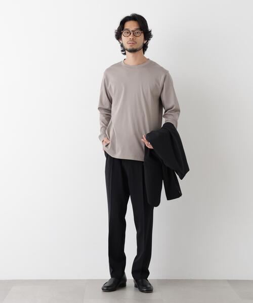 NANO universe(ナノユニバース)の「アンチスメルクルーネックTシャツ 長袖(Tシャツ/カットソー・メンズ・グレー/ライトベージュ/ブラック/ホワイト・L/XL/S/M)」の18枚目の写真