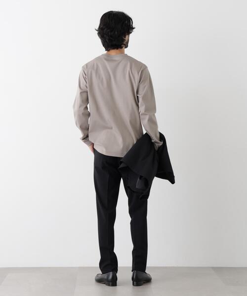 NANO universe(ナノユニバース)の「アンチスメルクルーネックTシャツ 長袖(Tシャツ/カットソー・メンズ・グレー/ライトベージュ/ブラック/ホワイト・L/XL/S/M)」の19枚目の写真