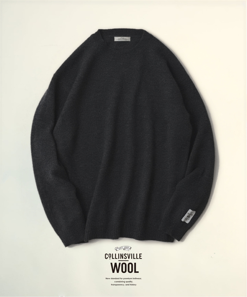 JOURNAL STANDARD relume(ジャーナルスタンダード レリューム)の「COLLINS VILLE WOOL / コリンズ ビル ウール クルーネック ニット(ニット/セーター・メンズ・ブラウン/ピンク系その他/ライトグレー/ブラックミックス・MEDIUM/SMALL/LARGE)」の1枚目の写真