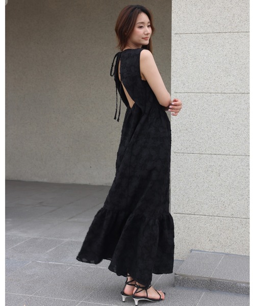 BIRTHDAY BASH(バースデイバッシュ)の「LACE BACK OPEN DRESS(レースバックオープンドレス)(ワンピース・レディース・ホワイト/ブラック・FREE)」の6枚目の写真