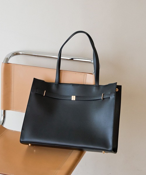 Andemiu（アンデミュウ）の「PCケース付きベルトトートBAG/1076428（トートバッグ・レディース・ライトベージュ/ブラック・FREE）」の5枚目の写真