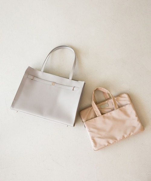 Andemiu（アンデミュウ）の「PCケース付きベルトトートBAG/1076428（トートバッグ・レディース・ライトベージュ/ブラック・FREE）」の8枚目の写真