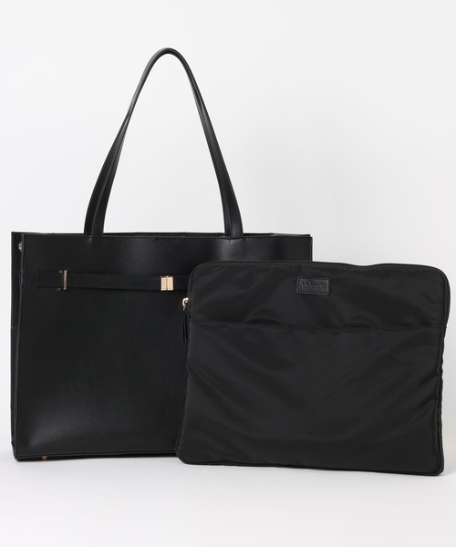 Andemiu（アンデミュウ）の「PCケース付きベルトトートBAG/1076428（トートバッグ・レディース・ライトベージュ/ブラック・FREE）」の12枚目の写真