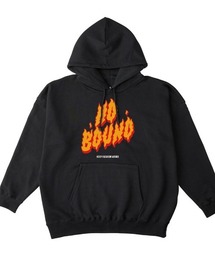 NOBOUND(ノーバウンド) プルパーカー メンズ レディース ユニセックス スウェット ファイヤーロゴ プリント ビッグシルエット プルオーバーパーカー フーディー トップス ストリート カジュアル