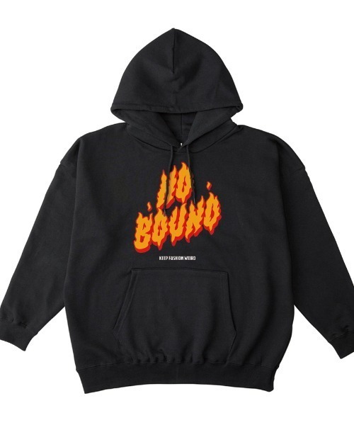 NOBOUND(ノーバウンド)の「NOBOUND(ノーバウンド) プルパーカー メンズ レディース ユニセックス スウェット ファイヤーロゴ プリント ビッグシルエット プルオーバーパーカー フーディー トップス ストリート カジュアル(パーカー・メンズ・ブラック/ホワイト/ダークブルー/ヘザーグレー・M/XL/L)」の1枚目の写真