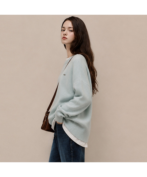 LUSIDA(ルシダ)の「superfine メリノウール ニット_5 Colors(ニット/セーター・レディース・グレー/レッド/アイボリー/ミント/チョコ・FREE)」の4枚目の写真
