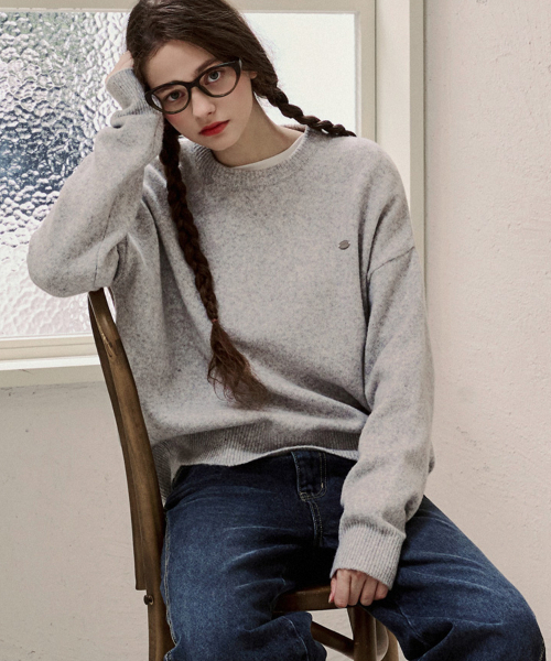LUSIDA(ルシダ)の「superfine メリノウール ニット_5 Colors(ニット/セーター・レディース・グレー/レッド/アイボリー/ミント/チョコ・FREE)」の10枚目の写真