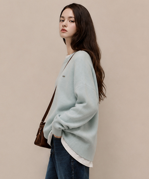 LUSIDA(ルシダ)の「superfine メリノウール ニット_5 Colors(ニット/セーター・レディース・グレー/レッド/アイボリー/ミント/チョコ・FREE)」の11枚目の写真