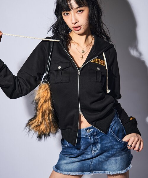 TATTOOED GRAPHIC HOOD ZIP-UP_GREY（パーカー）｜GILAARCHIVE（ギラ