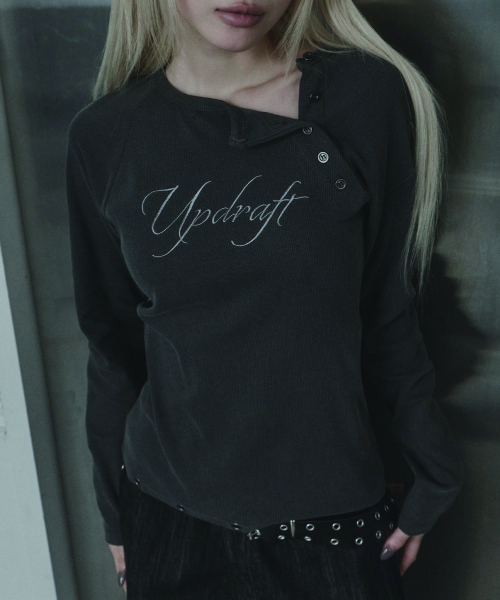 UPDRAFT（アップドラフト）の「ピグメントボタンヘンリー長袖 [グレー]（Tシャツ/カットソー・レディース・その他・FREE）」の4枚目の写真
