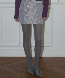 GLOW FLORAL MINI SKIRT, GRAY