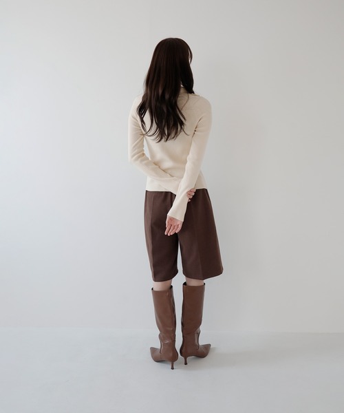 AMUU. PRECIEUSE(アムープレシューズ)の「【SETUP対応】ウールライクタックハーフパンツ(その他パンツ・レディース・チャコールグレー/ブラウン・FREE)」の8枚目の写真