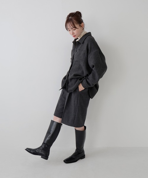 AMUU. PRECIEUSE(アムープレシューズ)の「【SETUP対応】ウールライクタックハーフパンツ(その他パンツ・レディース・チャコールグレー/ブラウン・FREE)」の11枚目の写真