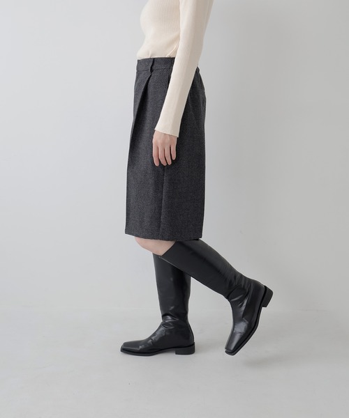 AMUU. PRECIEUSE(アムープレシューズ)の「【SETUP対応】ウールライクタックハーフパンツ(その他パンツ・レディース・チャコールグレー/ブラウン・FREE)」の13枚目の写真