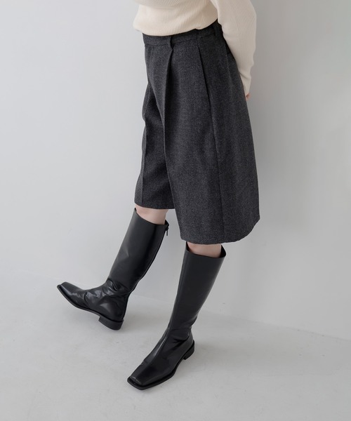 AMUU. PRECIEUSE(アムープレシューズ)の「【SETUP対応】ウールライクタックハーフパンツ(その他パンツ・レディース・チャコールグレー/ブラウン・FREE)」の17枚目の写真