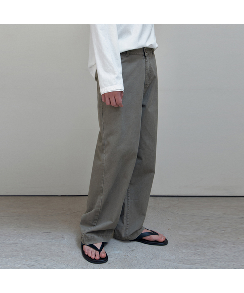 WEDNESDAY OASIS(ウェンズデーオアシス)の「ウォッシュド斜めポケットパンツ_KHAKI GRAY(WCB6PT03)(その他パンツ・メンズ・カーキ・MEDIUM/LARGE)」の1枚目の写真
