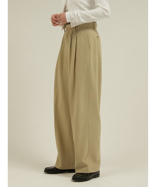 LA PEAU DE GEM(ラポドゥジェム)の「ニットウォーマー付き レイヤード 2タックワイドスラックス / 【 LA PEAU DE GEM 】 knit warmer slacks(スラックス・レディース・グリーン/ブラック/ブラウン・SMALL/MEDIUM)」の6枚目の写真
