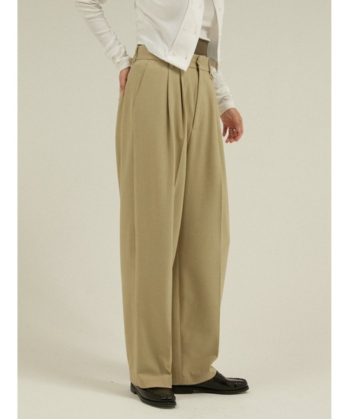 LA PEAU DE GEM(ラポドゥジェム)の「ニットウォーマー付き レイヤード 2タックワイドスラックス / 【 LA PEAU DE GEM 】 knit warmer slacks(スラックス・レディース・グリーン/ブラック/ブラウン・SMALL/MEDIUM)」の7枚目の写真
