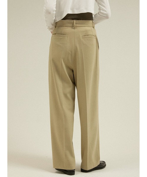 LA PEAU DE GEM(ラポドゥジェム)の「ニットウォーマー付き レイヤード 2タックワイドスラックス / 【 LA PEAU DE GEM 】 knit warmer slacks(スラックス・レディース・グリーン/ブラック/ブラウン・SMALL/MEDIUM)」の8枚目の写真
