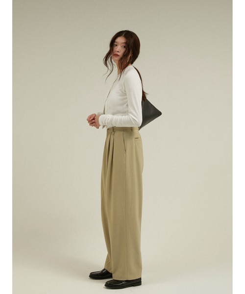 LA PEAU DE GEM(ラポドゥジェム)の「ニットウォーマー付き レイヤード 2タックワイドスラックス / 【 LA PEAU DE GEM 】 knit warmer slacks(スラックス・レディース・グリーン/ブラック/ブラウン・SMALL/MEDIUM)」の11枚目の写真