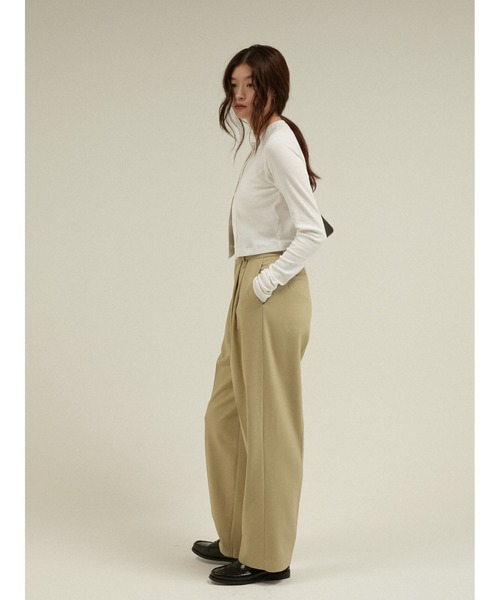 LA PEAU DE GEM(ラポドゥジェム)の「ニットウォーマー付き レイヤード 2タックワイドスラックス / 【 LA PEAU DE GEM 】 knit warmer slacks(スラックス・レディース・グリーン/ブラック/ブラウン・SMALL/MEDIUM)」の12枚目の写真